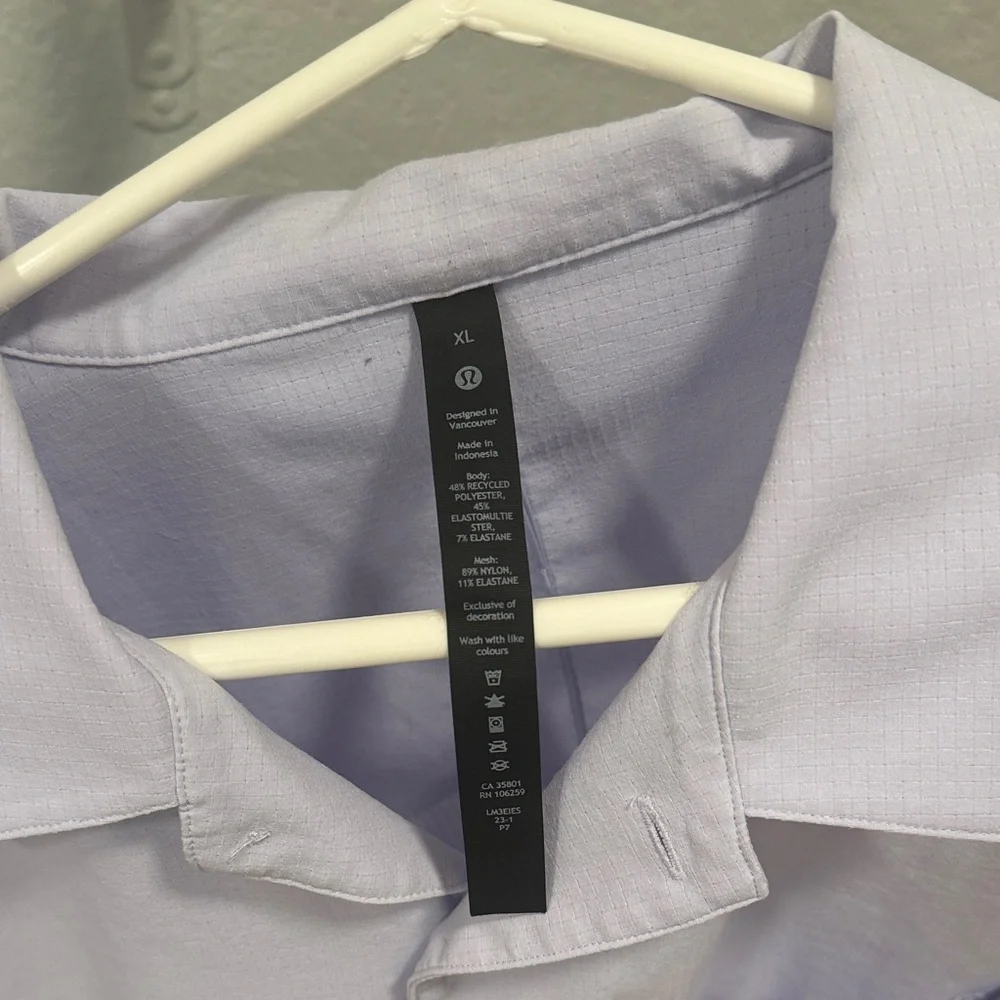 lululemon athletica Light Lavender Short-Sleeve Button-Down Shirt